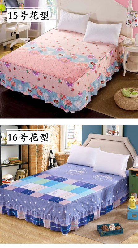 Bông một mảnh bìa giường ngủ bông bedspread váy 1.2M1.5 giường 1.8 * 200 * 220 m mùa xuân và mùa hè tấm trượt - Váy Petti