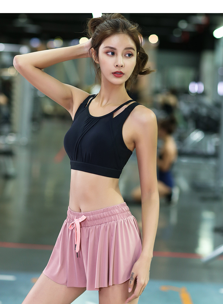 19 mùa hè mới đôi dây đeo vai thể thao đồ lót phụ nữ gợi cảm cao chạy bộ tập hợp làm đẹp rập khuôn yoga đẹp trở lại - Đồ lót thể thao áo tank top gym