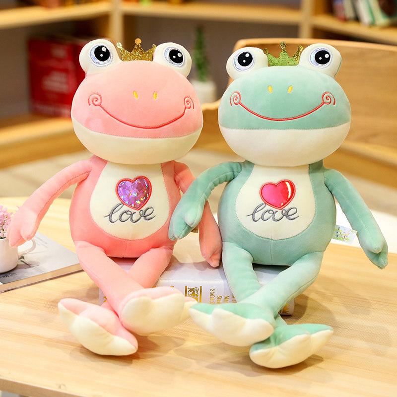 Long-legged frog plush toy wedding doll press bed doll pair super soft girl bed gift
