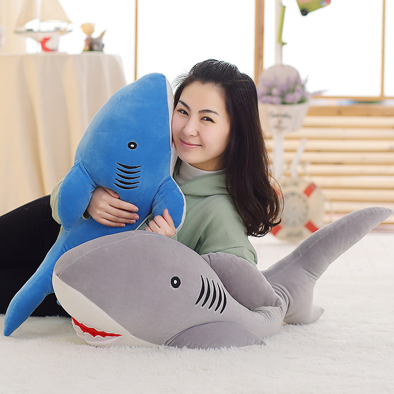 Small shark doll pillow plush toy down cotton doll soft fish doll children's day gift boy