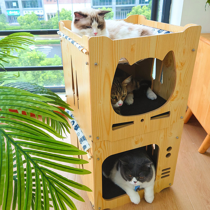 WQW Cat Nest All Season Universal Winter Warm Young Cat Nest Enclosed Cat Bed Pet Cat House Can Be Detached