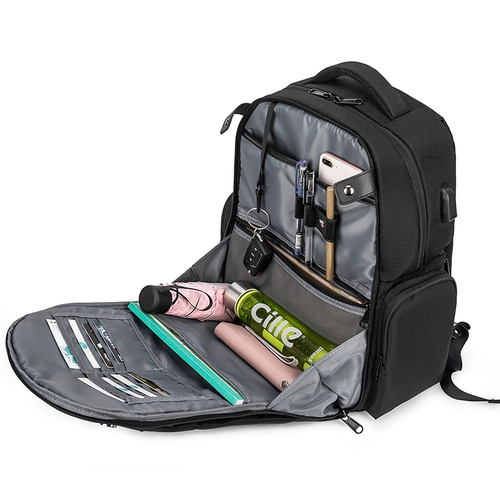 Вместительный и большой рюкзак для путешествий, модный трендовый универсальный черный ноутбук, бизнес-версия, ткань оксфорд