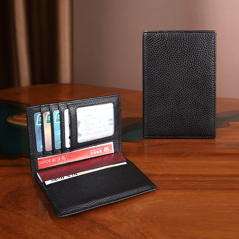 Passport Card Bag Real Cow Leather Document Protective Sheath Multi-Position Card Holder Overseas Study Abroad Ticket Containing Clip Portable Boarding-Taobao