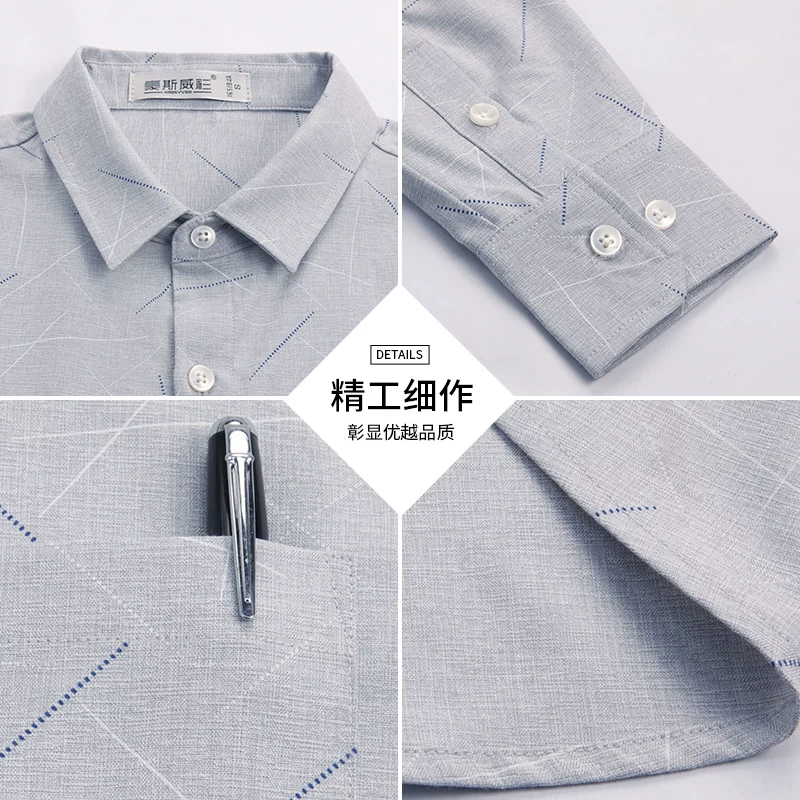 Summer clothing, comfortable thin shirt, for middle age