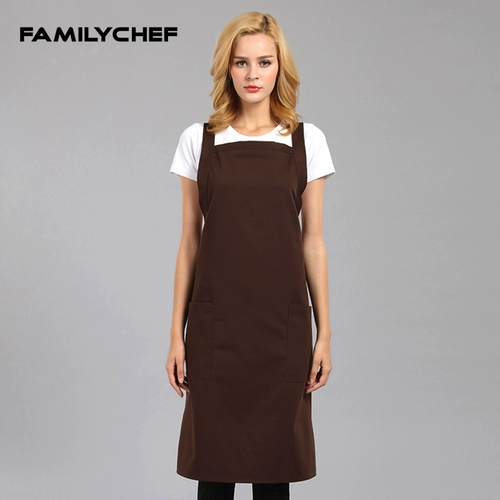 Модный длинный кофейный фартук для работы, в корейском стиле