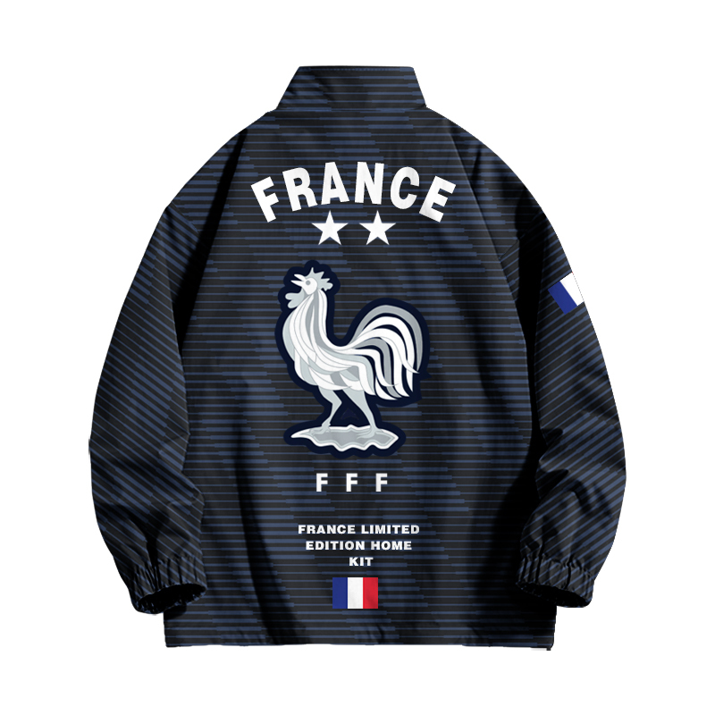French National Football Team Autumn Jacket Star Mbappe Fan Jacket Men's and Women's Zipper Full-Color Jacket