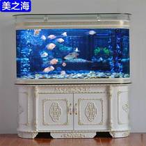 Sea of beauty European double curved bottom filter fish tank Aquarium living room large and medium-sized ecological water-free household under the filter