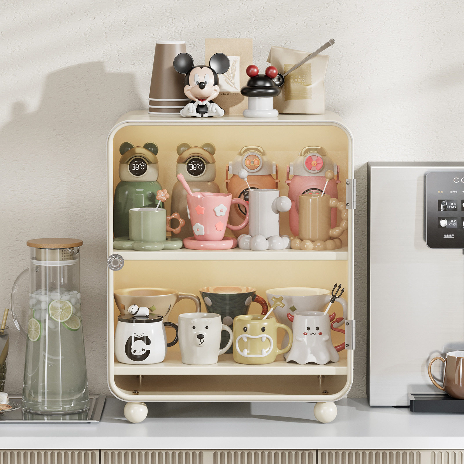 Cup Holder Dust-Proof Storage Rack Living Room Office Water Bar Desktop Water Cup Tea Cup Coffee Cup Dust-Proof Storage Cabinet