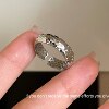 S925 sterling silver crushed ice sparkling ring simple fashion personality exquisite high-end niche design