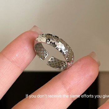S925 sterling silver crushed ice sparkling ring simple fashion personality exquisite high-end niche design