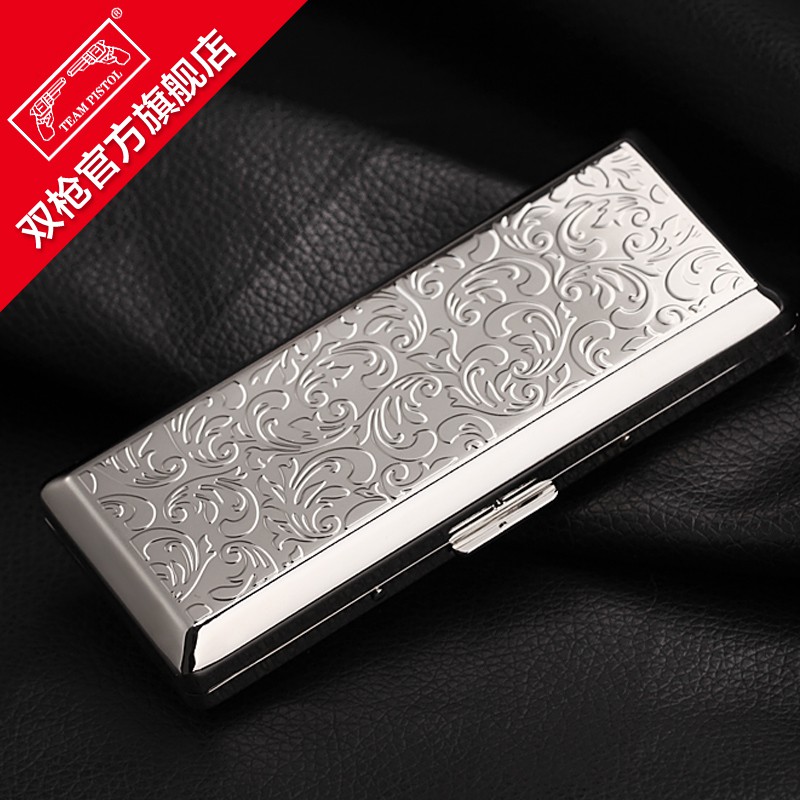 High-grade stainless steel cigarette case for men and women 14 thick 8-pack fashion portable flip metal cigarette case