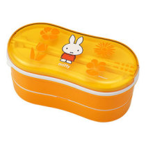 Shanghai spot Japanese-made new Miffy miffy double-layer lunch box with chopsticks yellow