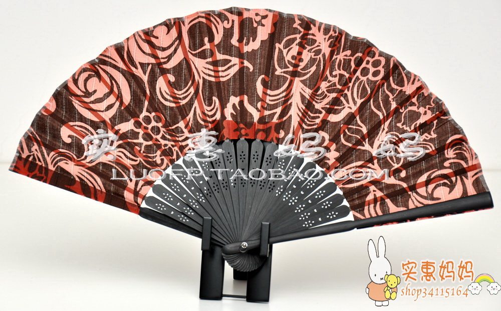 Shanghai spot Japan Kyoto straight delivery of silk cloth for a stunning red fan folding fan