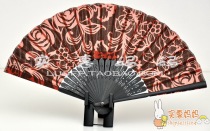 Shanghai spot Japan Kyoto straight delivery of silk cloth for a stunning red fan folding fan