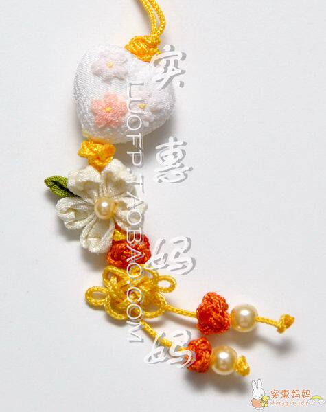 Import Special Price Spot Japan Straight Sent Kyoto Handmade Creamy Cherry Blossom Love Mobile Phone Rope Pendant Pendant