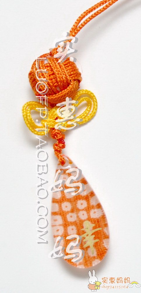 Import Special Price Spot Japan Straight Away Kyoto Crewed Water Drop Mobile Phone Hanging Pendant Orange