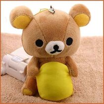 Import Special Price Spot Japan Rilakkuma Easy Bear Brown Matching Yellow Small Leaning Pillow Cell Phone Chain