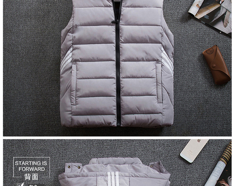 Mùa thu và mùa đông nam có thể tháo rời áo vest trùm đầu dày lên áo bông và phân bón XL áo cotton lỏng comple tuổi 50
