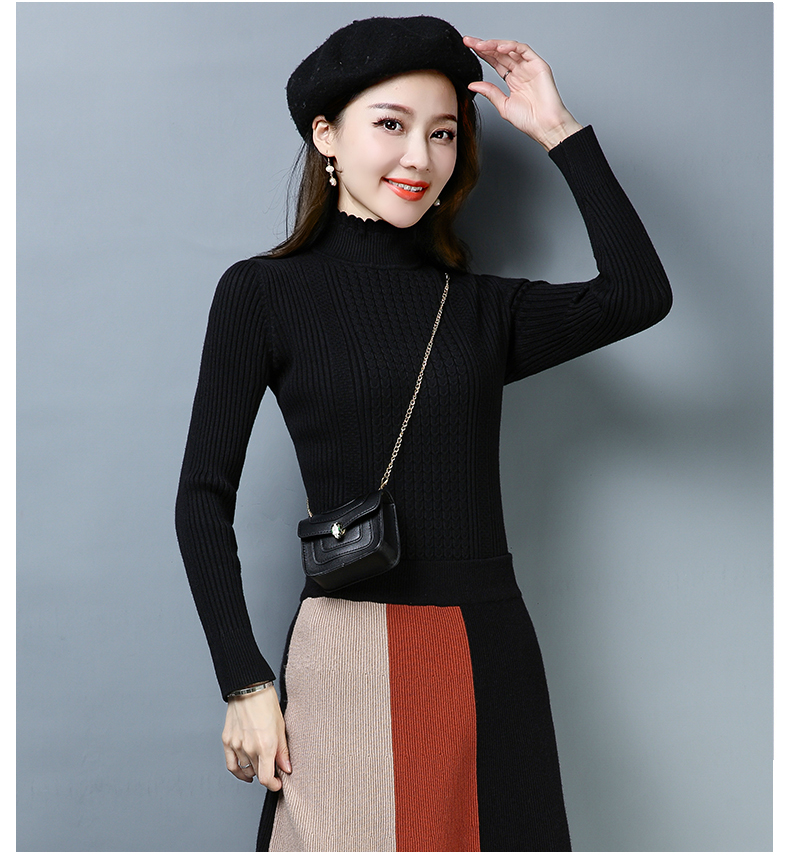Áo len ngắn tay nữ mùa thu đông mới phiên bản Hàn Quốc cộng với nhung dày Slim size lớn là áo len mỏng - Áo / áo thun áo thun