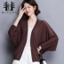 Mùa hè mới kích thước lớn của phụ nữ áo len châu Âu và Mỹ khăn choàng ngoài băng lụa áo len cardigan áo khoác mỏng mùa xuân và mùa thu - Áo len cổ chữ V áo len khoác ngoài Áo len cổ chữ V