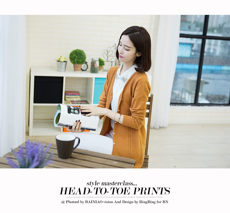 Áo len 100% nguyên chất 2018 mùa thu mới cho nữ kích thước lớn áo len dài len áo len bên ngoài mất - Cardigan áo len cổ lọ