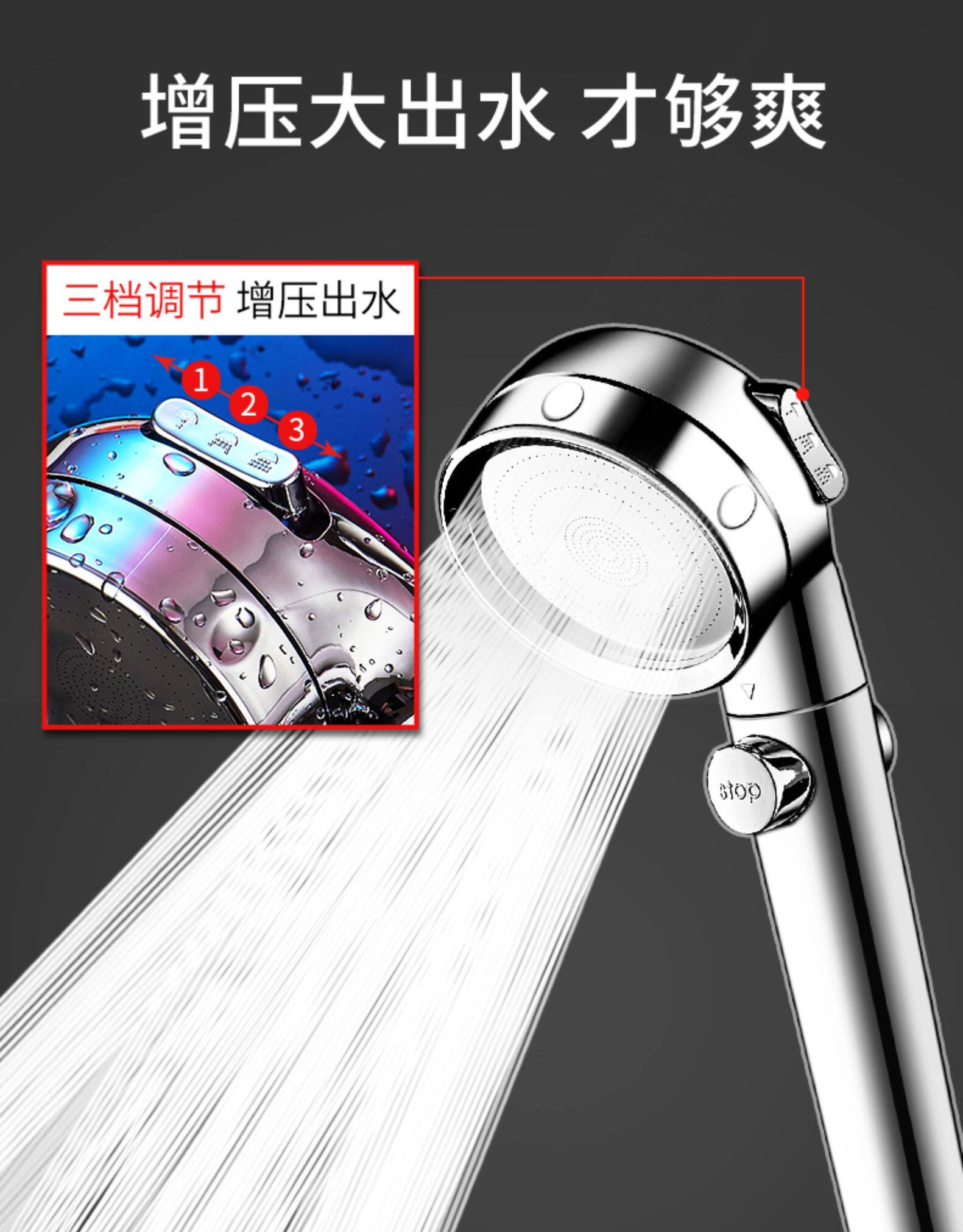 德国增压淋浴花洒喷头 300孔 图4