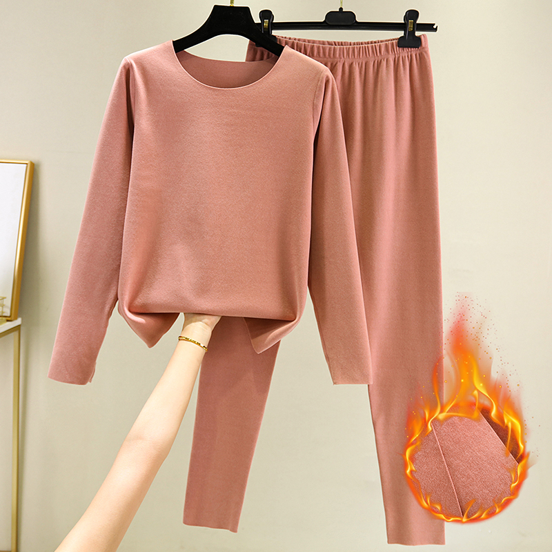 Fall and Winter large size plus thickening hair dress female Devello spontaneous hot blouse double-sided plush sweater sanitary pants