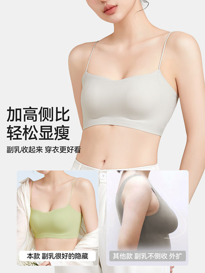 穿吊带裙的专用无肩带内衣女隐形透明细肩带小胸聚拢防滑美背无痕