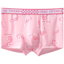 Льды шелковые розовые мужские трусы Нет Марка Антибактериальная 4-х угловые штаны для мужчины доставка бойфренд Xia тонкие плоские угловые