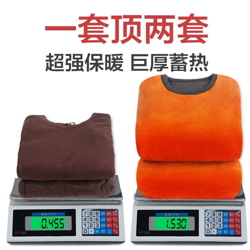 Удерживающее тепло нижнее белье, утепленный зимний комплект для пожилых людей, свитер, термобелье, штаны, увеличенная толщина, для среднего возраста