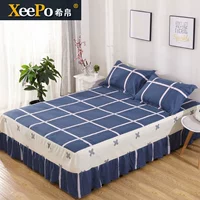 xeepo lụa Hy Lạp váy cotton 100% giường bông vải lanh 1,5 m single đôi đơn giản 2.0m bedspread tươi - Váy Petti ga giường viền ren