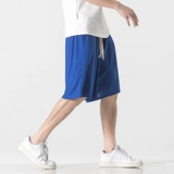 Шелковые летние шорты, мужские спортивные штаны для отдыха, свободный прямой крой, на шнурках, большой размер