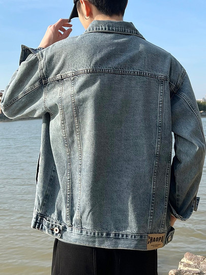 Korean style chic jacket for boys spring and autumn new ins trendy retro high street style jacket handsome denim jacket for men