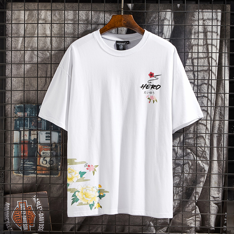 2020 mùa hè mới T-shirt nam ngắn tay của phiên bản Hàn Quốc của xu hướng bông in nửa tay áo in quần áo nam loose-fitting T-shirt