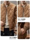 Men's Winter Cotton Jacket, American Retro Style, Coffee Color, Couple's Baseball Jacket, Trendy Brand, Diamond Plaid, Thickened and Warm Coat for Men