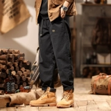 Ретро демисезонные штаны, осенние, в американском стиле, оверсайз, увеличенная толщина, свободный прямой крой
