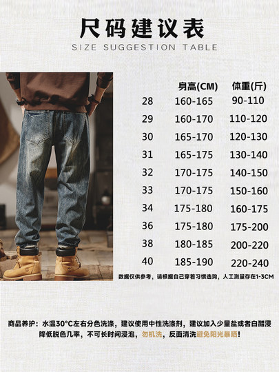 Retro Blue High-End Jeans 2025 New Men's Autumn Straight Leg Loose American Retro Washed Distressed Casual Pants