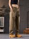 American retro casual pants for men in winter plus velvet loose straight pants for men, high-end simple and versatile work pants