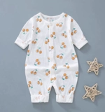 Детский комбинезон, штаны для новорожденных, хлопковый лонгслив, детская летняя пижама