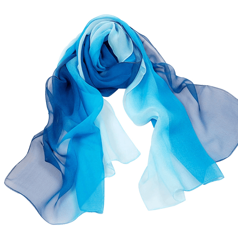 Solid Color Gradient Scarf for Training, Body Etiquette Training, Model Catwalk, Silk Scarf, Women's Thin Scarf, Beach Scarf, Versatile Shawl
