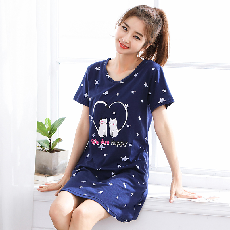 Các tay mùa hè mới womens pajama pajama sasleep tăng váy mùa hè chói tai váy vest cotton womens quần áo về nhà.