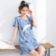 Mùa hè phiên bản Hàn Quốc của nữ sinh viên mặc váy ngủ ngọt ngào dễ thương gợi cảm tất cả đồ ngủ bằng cotton mỏng phần rộng kích thước lớn tay ngắn dịch vụ tại nhà váy mặc ở nhà