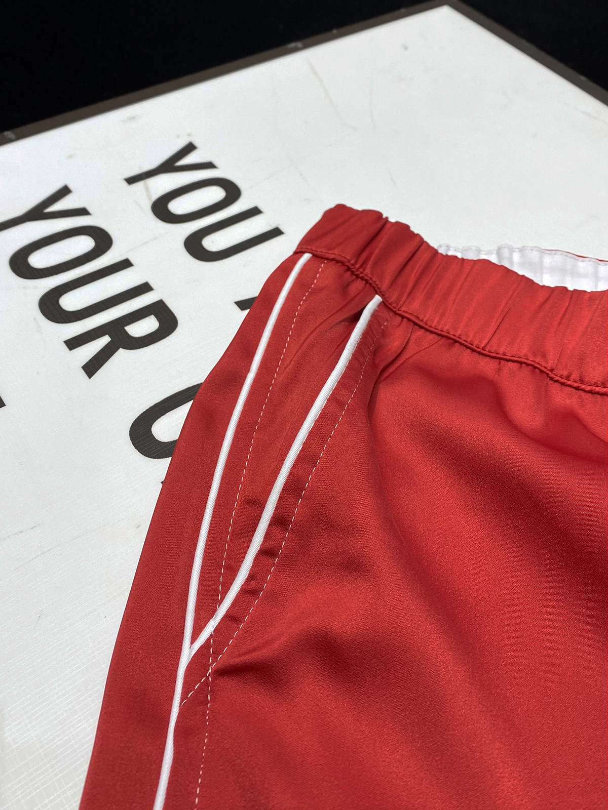 [YOZOU] Red Silk Satin Aesthetic Wide Pants Split Dance Elastic Waist Trousers Bottoms Slacks Korean Streetwear Rave Outfits