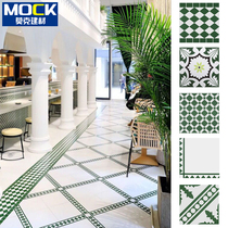 Small flower brick ink green kitchen wall brick 300x300 balcony floor tile flower sheet anti-slip toilet wall floor tile