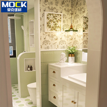 Fa-style Retro Toilet Tile Wallpaper Flower Brick Cream Wind Toilet Bathroom Floor floor Balcony Kitchen Art Flower pieces