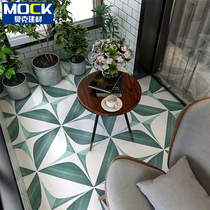 Moroccan small flower brick kitchen toilet tiles Balcony Xuanguan Retro Wall Brick Green Art Flower Sheet Tiles