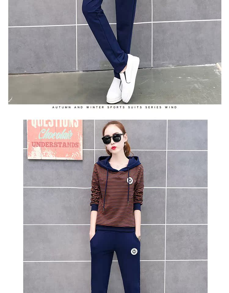 Thời trang thể thao phù hợp với quý cô xuân hè 2018 phiên bản mới của Hàn Quốc của chiếc áo len trùm đầu mỏng manh thường xuyên hai mảnh áo sơ mi trắng nữ hàng hiệu