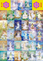 Customized Thirty-Three Avalokitesvara Bodhisattva portrait scroll hanging picture photo paper plastic seal crystal table Buddhist hall living room decoration painting