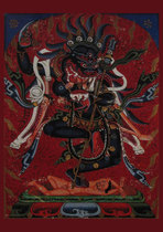 Customized picture transfer lion-faced Dakini portrait photo paper plastic-sealed crystal table setting scroll hanging painting study living room decoration painting