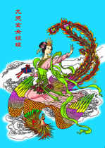 The nine days of marriage Xuanwu portrait Taoist statue painting Photo paper plastic crystal table printmaking custom
